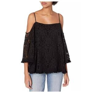 Bailey 44 Tusk Woven Lace Cold Shoulder Bell Sleeve Blouse Size Medium